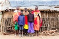 Massai family looking in camera