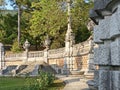 Massandra Palace of the emperor Alexander III. On the Eastern side, a retaining wall was built for the practical purposes Royalty Free Stock Photo