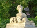 Massandra Palace of the emperor Alexander III. The entrance to the Palace is guarded by a pair of sphinxes Royalty Free Stock Photo