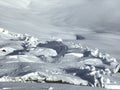 Masses of snow in the mountains