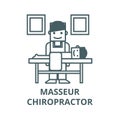 Masseur,chiropractor vector line icon, linear concept, outline sign, symbol