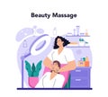 Masseur concept. Spa procedure in beauty salon. Massage back