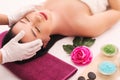 Masseur doing massage on woman body in the spa salon. Beauty treatment concept Royalty Free Stock Photo