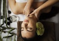Masseur doing massage on woman body in the spa salon. Beauty treatment concept. Royalty Free Stock Photo