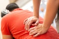 Close up of physiotherapist giving massage to a patient