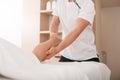 Woman taking procedure in wellness center Royalty Free Stock Photo