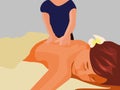 The masseur is giving a massage to a woman