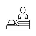 Masseur patient icon. Simple line outline vector orthopedics icons for ui and ux website or mobile application