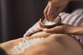 Body scrub with salt at spa Royalty Free Stock Photo