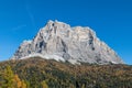 The massif of mount Pelmo in autumn, Dolomites, Italy Royalty Free Stock Photo