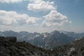 Massif of mountains in Jezerce, Albania Royalty Free Stock Photo