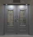 Massive Aluminum Door Royalty Free Stock Photo