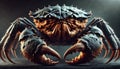 Massive Angry Crab Portrait with Dramatic Lighting and Fierce Expression Royalty Free Stock Photo