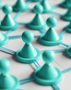 A massive array of pins tied together with strings illustrates the idea of a technological network and communication Royalty Free Stock Photo