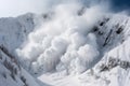 Massive avalanche mountains. Generate Ai Royalty Free Stock Photo