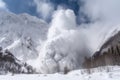 Massive avalanche mountains scenery. Generate Ai Royalty Free Stock Photo