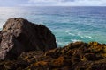 Massive black rock at seashore at Port Macquarie Australia