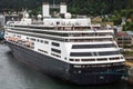 Massive Black and White Cruise Ship Docked in Juneau Royalty Free Stock Photo