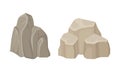Massive Boulder and Cobble as Rock Fragment Vector Set