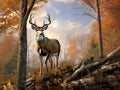 Massive Brow tined Whitetail Buck Royalty Free Stock Photo