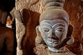 sculpture inside ancient Htukkhanthein temple, Mrauk U, Rakhine State, Myanmar