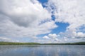 Massive Cloud Banks Over a Wilderness Lake