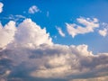 Massive clouds - Cumulus congestus or towering cumulus - on the blue sky Royalty Free Stock Photo