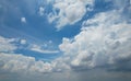 Massive clusters of clouds that merge beautifully cover the sky. with soft afternoon ligh, Sky background Royalty Free Stock Photo