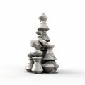 Experimental Pottery-inspired 3d Stacked White Marble Chessboard
