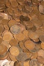 Massive Collection of Old Pre Deciminal Pennies and Half Penny English Coins Royalty Free Stock Photo