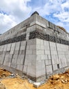Massive Concrete Block Wall Under Construction Royalty Free Stock Photo