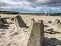 Massive concrete breakwaters Royalty Free Stock Photo