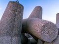 Massive concrete breakwaters Royalty Free Stock Photo