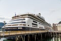 Massive Cruise Ship at Alaskan Port Royalty Free Stock Photo