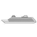 Massive cruise ship with lots of detail, vector illustration Royalty Free Stock Photo