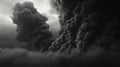 Massive Dark Clouds Swirling In Dramatic Gray Scale Royalty Free Stock Photo
