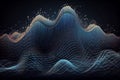massive data in the form of an abstract blue wave of lines and dots.generative ai
