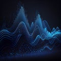 massive data in the form of an abstract blue wave of lines and dots.generative ai