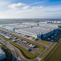 Massive Distribution Center Aerial View Royalty Free Stock Photo