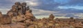 Massive Dolerite Rock Formations at Giant`s Playground near Keetmanshoop, Namibia