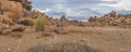 Massive Dolerite Rock Formations at Giant`s Playground near Keetmanshoop, Namibia, panorama