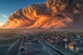 Massive dust storm covers the city of Phoenix Arizona Royalty Free Stock Photo