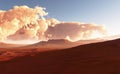 Massive dust storm sweeping across surface of Mars Royalty Free Stock Photo