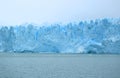 Massive front wall of Perito Moreno Glacier View from Cruising on Lake Argentino, El Calafate, Patagonia, Argentina