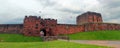 Carlisle Castle, Cumbria, Panorama of Massive Gate and Keep, England, Great Britain Royalty Free Stock Photo