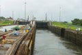 Massive gates at the Gatun locks on the Panama canal