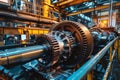 Massive gear structure in industrial setting. Neural network AI generated Royalty Free Stock Photo