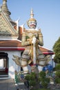 Massive giant Demon Guardian at the Eastern Gate of The Temple of Dawn, Bangkok