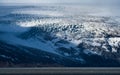 Massive glacier long shot on top of the lake