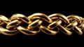 Massive gold braided chain on a dark background. Generative AI